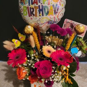Deluxe Birthday Box-Vase Arrangement